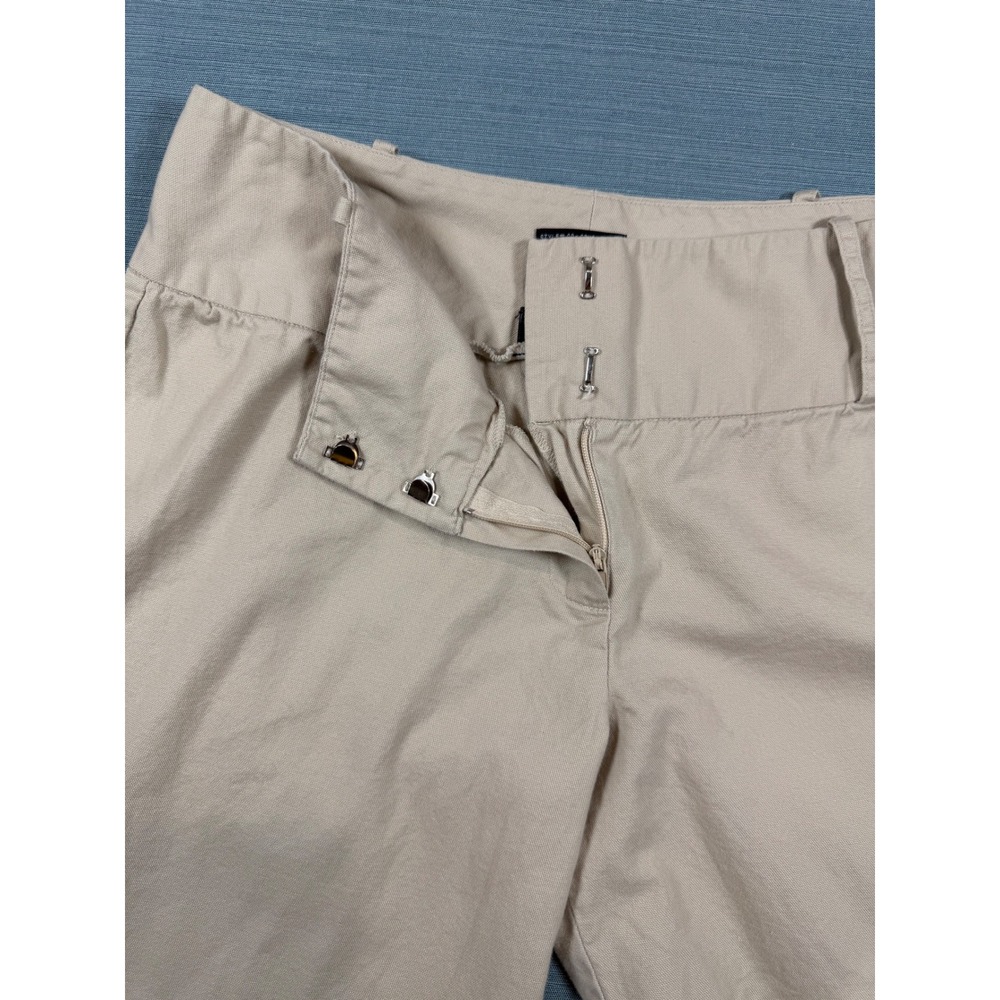 A.Byer Khaki Tan Wide Leg Trousers Size 9 High Rise Cotton Stretch Pants - Picture 10 of 10